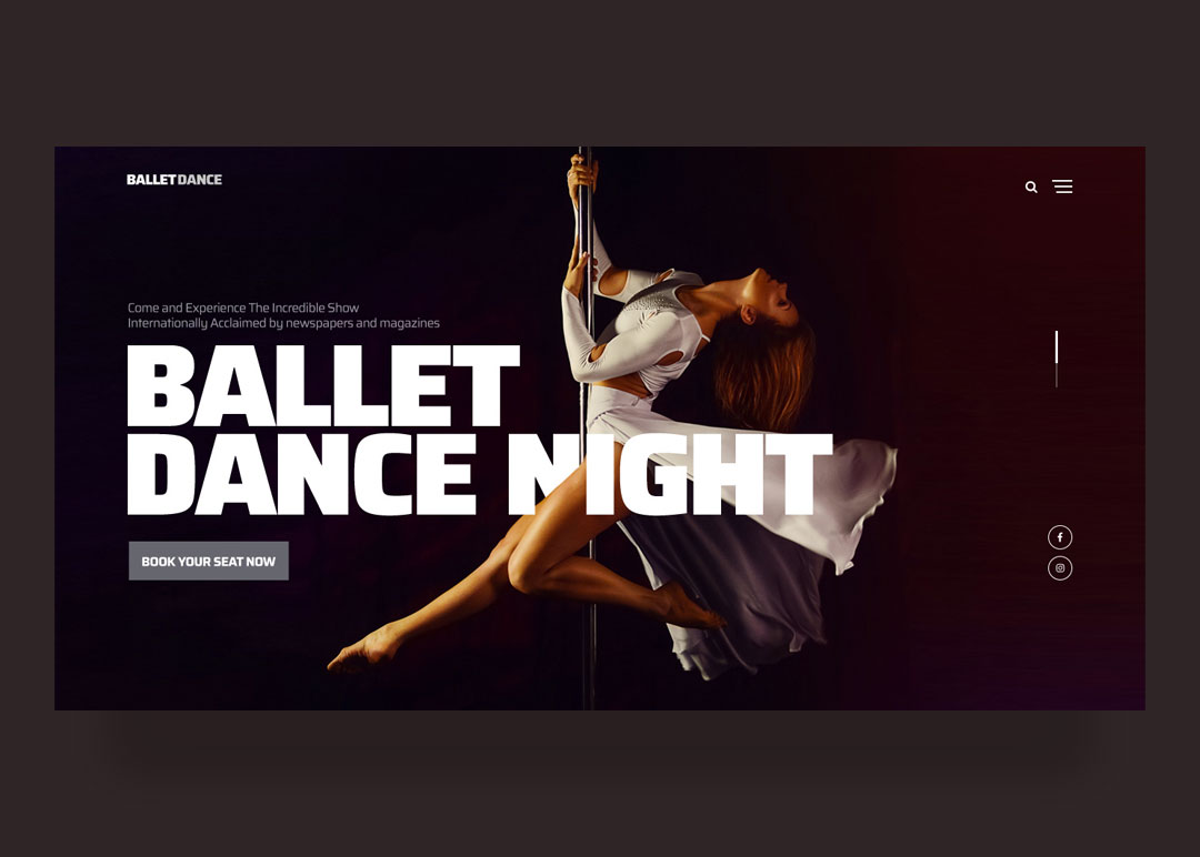 Ballet Dance Website Splash Page